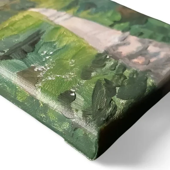 Mountain spring, Original Landscape Painting, 5x7 Mini Art - Picture 8 of 14